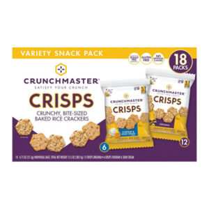 Crunchmaster Variety Snack Pack (18-Pack) | Five Flavors of Crunchy Whole-Grain Snacks