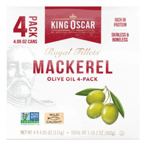 King Oscar Mackerel in Olive Oil (6-Pack, 4.05 oz Each) | Rich Mediterranean Snack