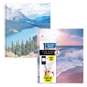 Five Star College Ruled Notebooks (2-Pack, 80 ct.) | Organized Notes with Study App