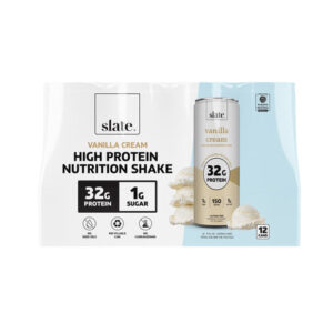Slate Vanilla Cream Protein Shakes (12-Pack, 11 oz Each) | 32g Protein with Smooth, Creamy Taste
