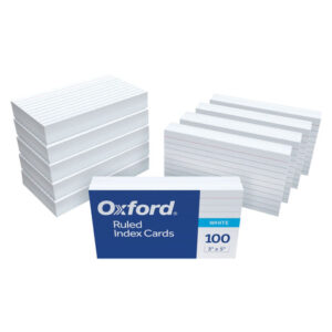 Oxford Index Cards (1,000 Count, 3" x 5") | White, Ruled for Study & Organization