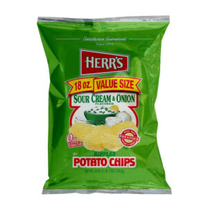 Herr's Sour Cream & Onion Ripple Chips (18 oz) | Bold, Creamy Ripple Crunch