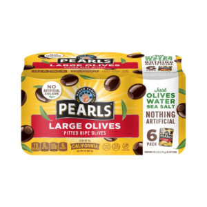 Pearls Pitted Ripe Olives (6-Pack, 6 oz Each) | Mediterranean Snack & Garnish