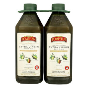 Pompeian Gourmet Extra Virgin Olive Oil (2-Pack, 48 fl oz Each) | First Cold Pressed Premium Flavor