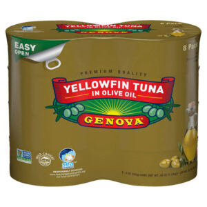Genova Yellowfin Tuna in Olive Oil (8-Pack, 5 oz Each) | Gourmet Wild-Caught Fillets
