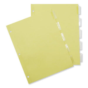 Universal Insertable Tab Index, 5-Tab, 11 x 8.5, Buff, Clear Tabs, 24 Sets (UNV20831)