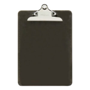 Universal Plastic Clipboard with High Capacity Clip, 1.25" Clip Capacity, Holds 8.5 x 11 Sheets, Translucent Black (UNV40306)