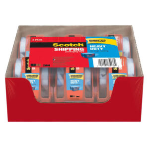 Scotch  Heavy-Duty Shipping Tape with Dispenser (6-Pack, 2" x 1,000") | Secure & Clear Seal
