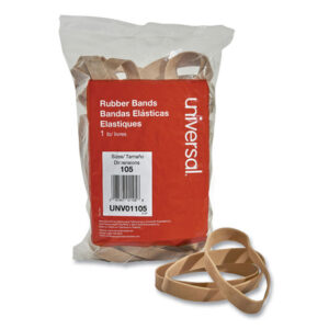 Universal Rubber Bands, Size 105, 0.06" Gauge, Beige, 1 lb Box, 55/Pack (UNV01105)