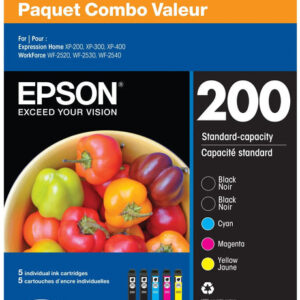 Epson T200 Ink Pack (5-Pack) | Multi-Color Cartridge Set