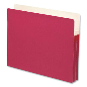 Smead Colored File Pockets, 1.75" Expansion, Letter Size, Red (73221)