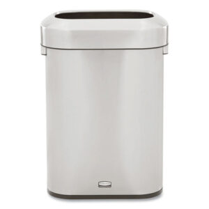 Rubbermaid Commercial Refine Series Waste Receptacle, 15 gal, Plastic/Stainless Steel (2147581)