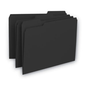 Smead Interior File Folders, 1/3-Cut Tabs: Assorted, Letter Size, 0.75" Expansion, Black/Gray, 100/Box (10243)