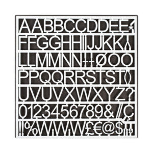 MasterVision White Plastic Set of Letters, Numbers and Symbols, Uppercase, 1"h (CAR1002)