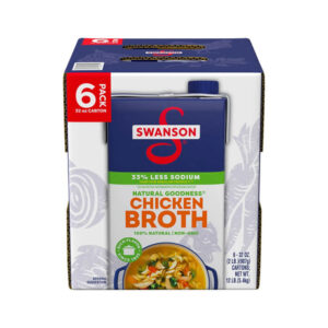 Swanson Chicken Broth (6-Pack, 32 oz Each) | 33% Less Sodium, Rich Chicken Flavor