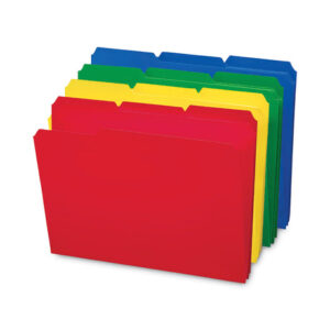 Smead Top Tab Poly Colored File Folders, 1/3-Cut Tabs: Assorted, Letter Size, 0.75" Expansion, Assorted Colors, 24/Box (10500)