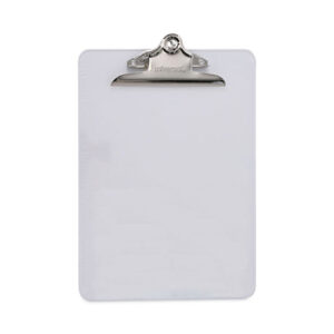 Universal Plastic Clipboard with High Capacity Clip, 1.25" Clip Capacity, Holds 8.5 x 11 Sheets, Clear (UNV40308)