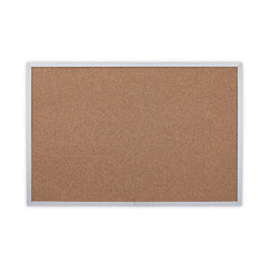 Universal Cork Bulletin Board, 36 x 24, Tan Surface, Aluminum Frame (UNV43613)