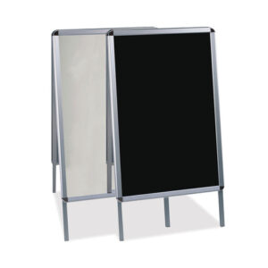 MasterVision Wet Erase Board, Double Sided, 23 x 33, 42" Tall, Black Surface, Silver Aluminum Frame (DKT30505072)