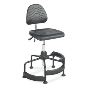 Safco Task Master Deluxe Industrial Chair, Supports Up to 250 lb, 17" to 35" Seat Height, Black (5120)