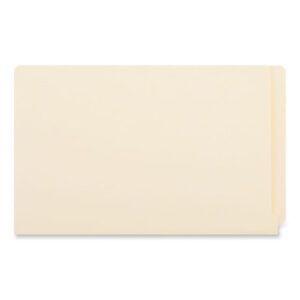 Universal Deluxe Reinforced End Tab Folders, Straight Tabs, Legal Size, 0.75" Expansion, Manila, 100/Box (UNV13350)