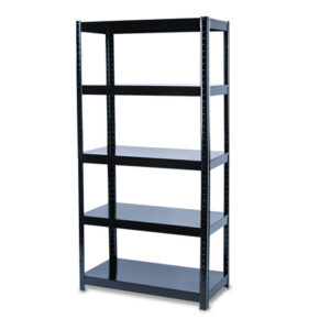 Safco Boltless Steel Shelving, Five-Shelf, 36w x 18d x 72h, Black (5245BL)