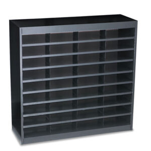 Safco Steel/Fiberboard E-Z Stor Sorter, 36 Compartments, 37.5 x 12.75 x 36.5, Black (9221BLR)