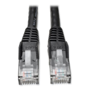 Tripp Lite CAT6 Gigabit Snagless Molded Patch Cable, 1 ft, Black (N201001BK)