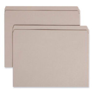 Smead Reinforced Top Tab Colored File Folders, Straight Tabs, Letter Size, 0.75" Expansion, Gray, 100/Box (12310)