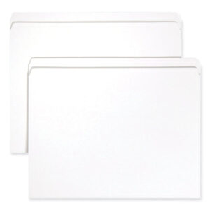 Smead Reinforced Top Tab Colored File Folders, Straight Tabs, Letter Size, 0.75" Expansion, White, 100/Box (12810)