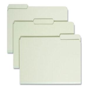 Smead Expanding Recycled Heavy Pressboard Folders, 1/3-Cut Tabs: Assorted, Letter Size, 2" Expansion, Gray-Green, 25/Box (13234)