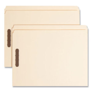 Smead Top Tab Fastener Folders, Straight Tabs, 0.75" Expansion, 2 Fasteners, Letter Size, Manila Exterior, 50/Box (14513)