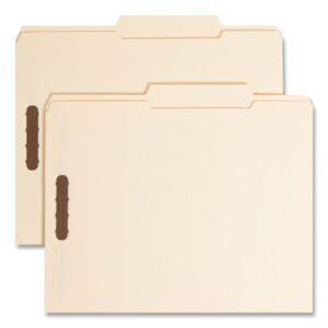 Smead Top Tab Fastener Folders, 1/3-Cut Tabs: Right, 0.75" Expansion, 2 Fasteners, Letter Size, Manila Exterior, 50/Box (14538)
