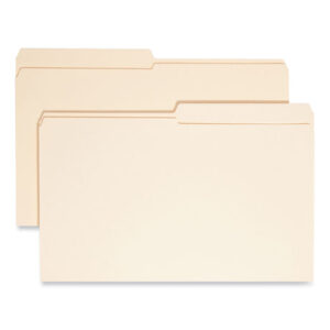 Smead Reinforced Tab Manila File Folders, 1/2-Cut Tabs: Assorted, Legal Size, 0.75" Expansion, 11-pt Manila, 100/Box (15326)