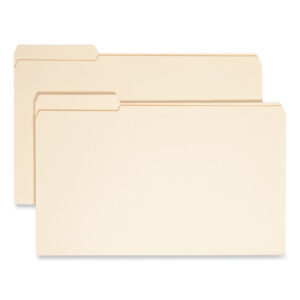 Smead Reinforced Tab Manila File Folders, 1/3-Cut Tabs: Left Position, Legal Size, 0.75" Expansion, 11-pt Manila, 100/Box (15335)