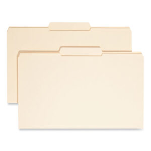 Smead Reinforced Tab Manila File Folders, 1/3-Cut Tabs: Center Position, Legal Size, 0.75" Expansion, 11-pt Manila, 100/Box (15336)