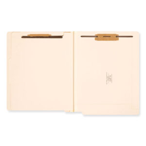 Smead Manila End Tab Classification Folders, 2" Expansion, 1 Divider, 4 Fasteners, Letter Size, Manila Exterior, 10/Box (26825)