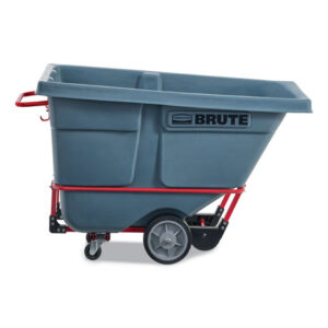 Rubbermaid Commercial BRUTE DURATILT Frame Tilt Truck, Heavy Duty, 0.5 cu yd, 1,400 lb Capacity, Rotomolded Resin/Leakproof Polyethylene, Gray (2192465)