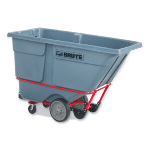 Rubbermaid Commercial BRUTE DURATILT Frame Tilt Truck, Heavy Duty, 1 cu yd, 2,100 lb Capacity, Rotomolded Resin/Leakproof Polyethylene, Gray (2192467)