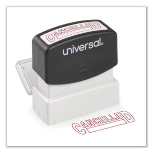 Universal Message Stamp, CANCELLED, Pre-Inked One-Color, Red (UNV10045)