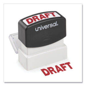 Universal Message Stamp, DRAFT, Pre-Inked One-Color, Red (UNV10049)
