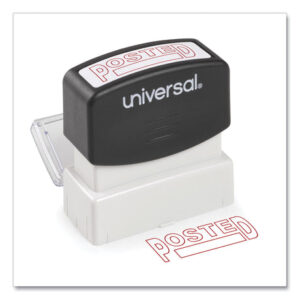 Universal Message Stamp, POSTED, Pre-Inked One-Color, Red (UNV10065)
