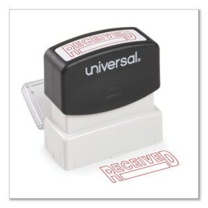 Universal Message Stamp, RECEIVED, Pre-Inked One-Color, Red (UNV10067)