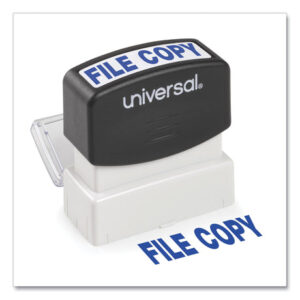 Universal Message Stamp, FILE COPY, Pre-Inked One-Color, Blue (UNV10104)