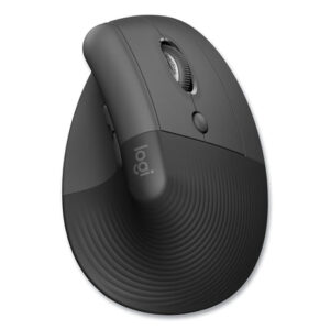 Logitech Lift for Business Vertical Ergonomic Mouse, 2.4 GHz Frequency/32 ft Wireless Range, Right Hand Use, Graphite (910006491)
