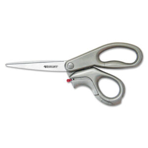 Westcott E-Z Open Box Opener Stainless Steel Shears, 8" Long, 3.25" Cut Length, Offset Gray Handle (13227)