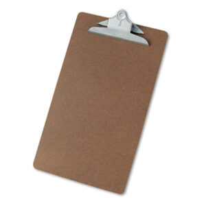 Universal Hardboard Clipboard, 1.25" Clip Capacity, Holds 8.5 x 14 Sheets, Brown (UNV40305)