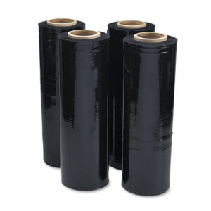 Universal Black Stretch Film, 18" x 1,500 ft Roll, 20 mic (80-Gauge), 4/Carton (UNV62120)